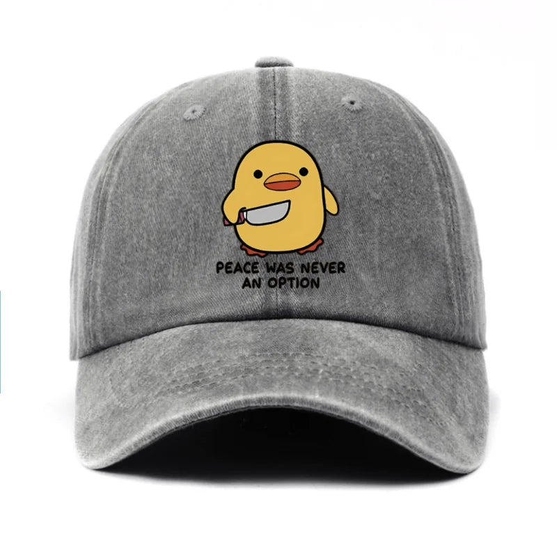 Yellow Duck Letter Print Baseball Cap