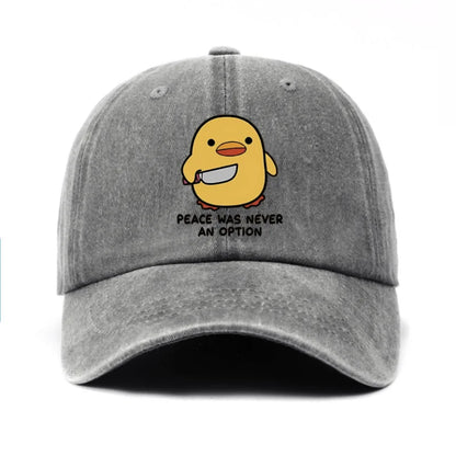 Yellow Duck Letter Print Baseball Cap