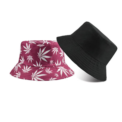 1pc Retro Style Fashionable Printed Maple Leaf Fisherman Hat