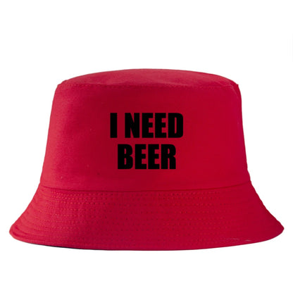 I Need Beer Reversible Cotton Bucket Hat