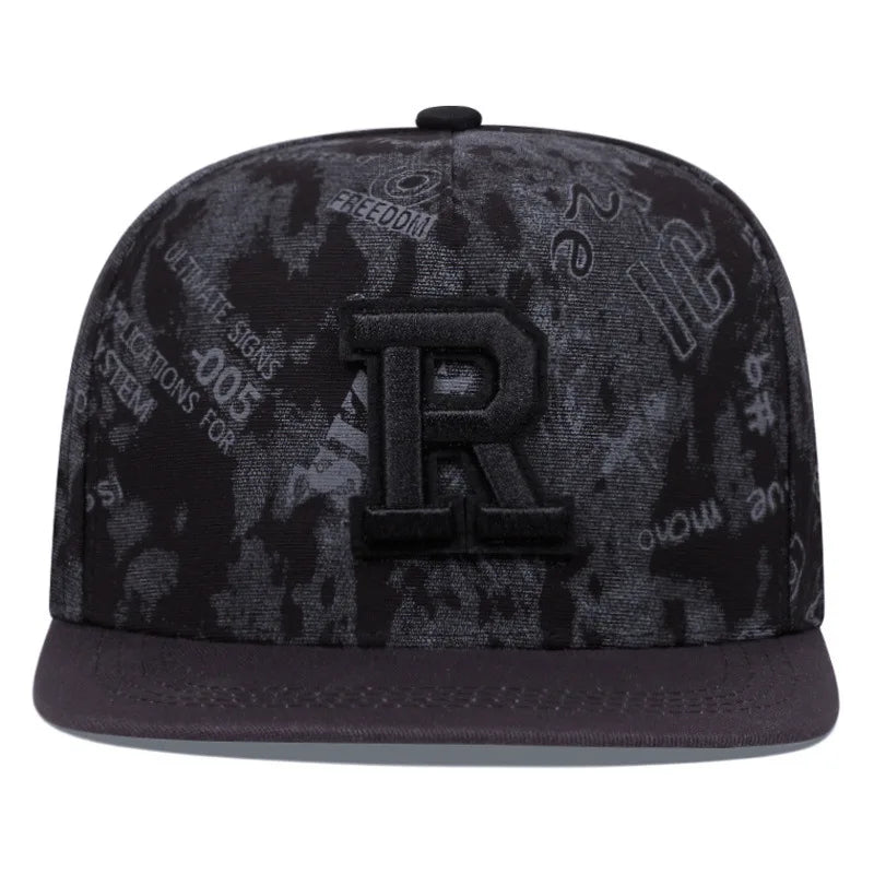 Graffiti Letter Embroidered Hip Hop Snapback Cap