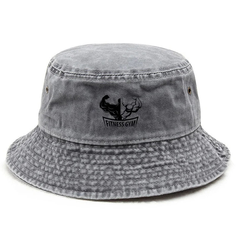 Gym Cotton Washed Bucket Hat Vintage Fishing Hat