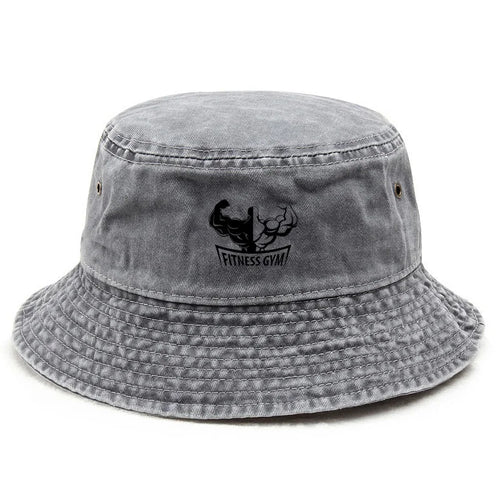 Gym Cotton Washed Bucket Hat Vintage Fishing Hat