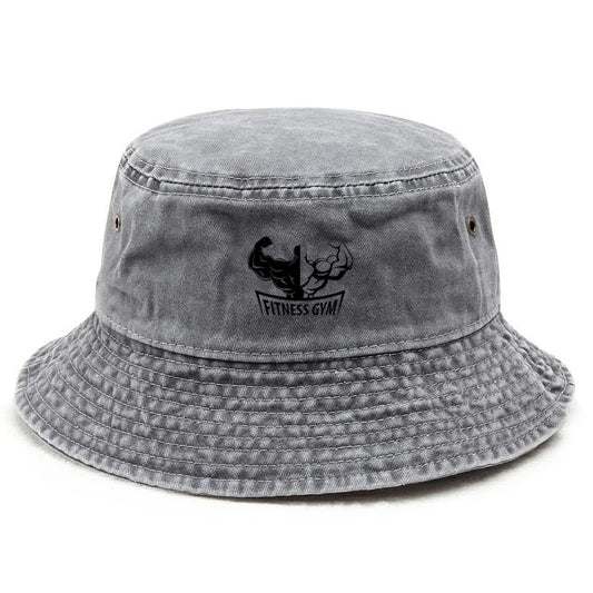Gym Cotton Washed Bucket Hat Vintage Fishing Hat