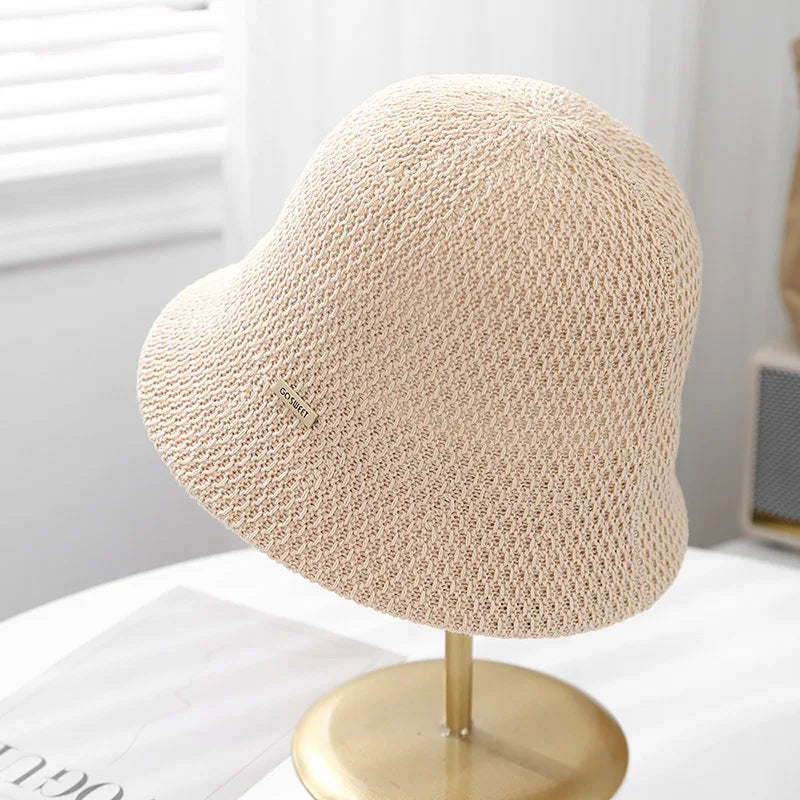 Women's Hollow Knit Bucket Hat Size 56-58cm