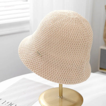 Women's Hollow Knit Bucket Hat Size 56-58cm