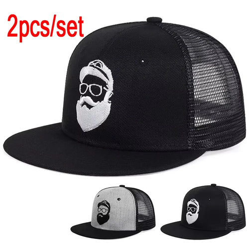Uncle Beard Embroidered Mesh Snapback Cap