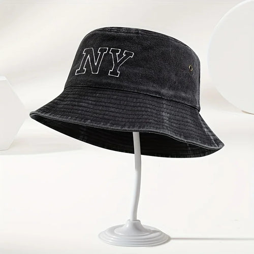 Vintage Washed NY Embroidered Bucket Hat
