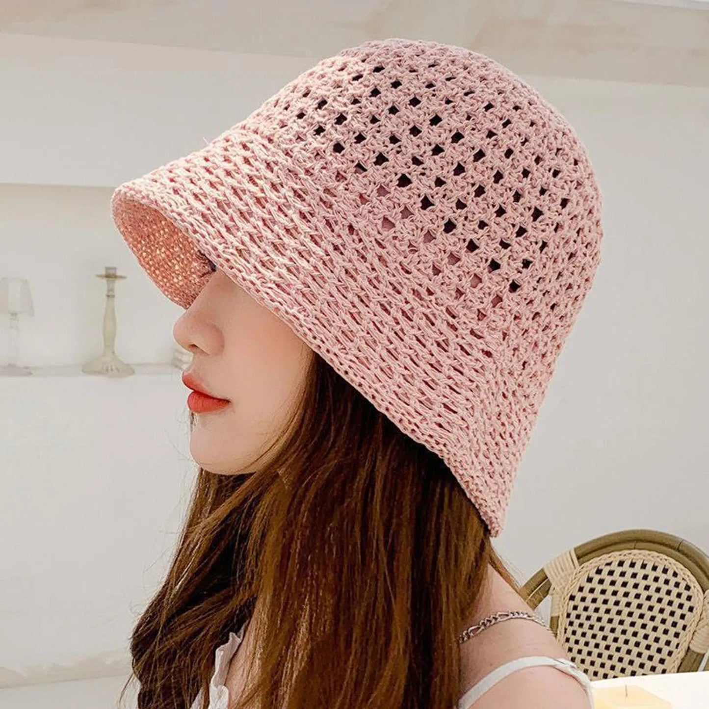 Hollow Out Breathable Summer Bucket Hat