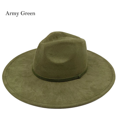 Suede Fedora Painting Felt Hats For Men And Women, Hand Sewn Fedora Adjustable Fall Winter Fashion Party Hats And Gifts Size 56-58CM