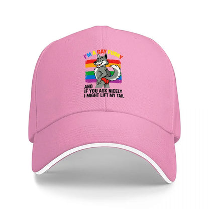 Rainbow Wolf Tail Baseball Cap