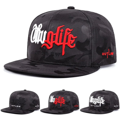 Riot Life Embroidered Flat Brim Snapback Cap