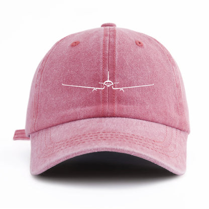 Airplane Print Washed Baseball Cap