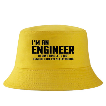 Funny Engineer Cotton Outdoor Bucket Hat Unisex