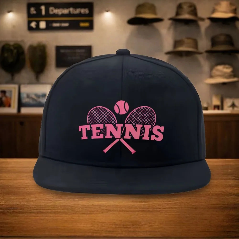 Tennis Rackets Ball Graphic Snapback Cap