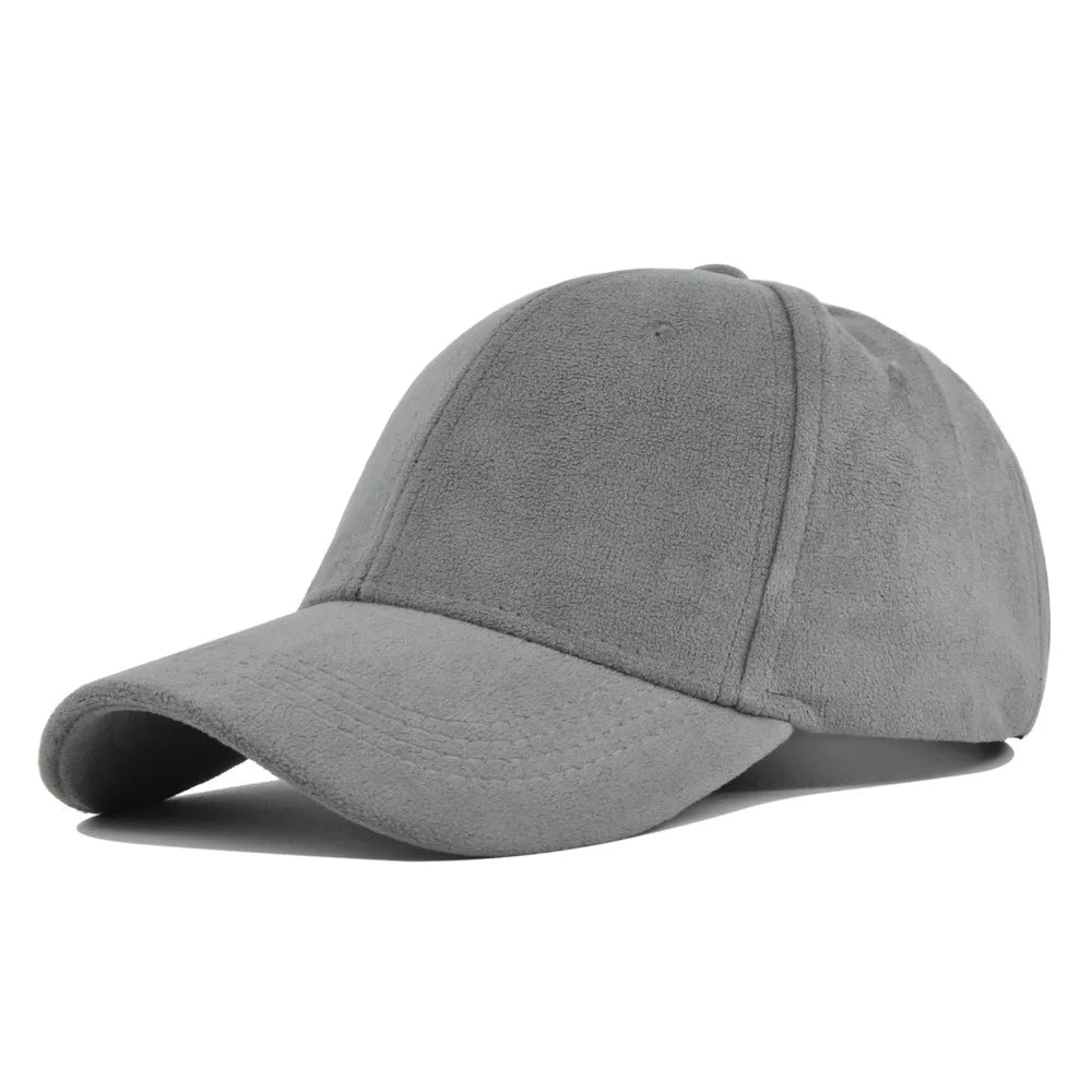 Fashion False Suede Baseball Caps For Men Women Autumn Winter Solid Retro Snapback Hip Hop Hat Unisex Street Adjustable Sun Caps