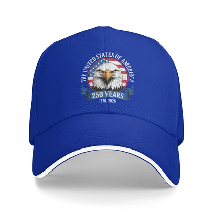 Happy 4th July 250 Years America Pride Patriotic Baseball Cap