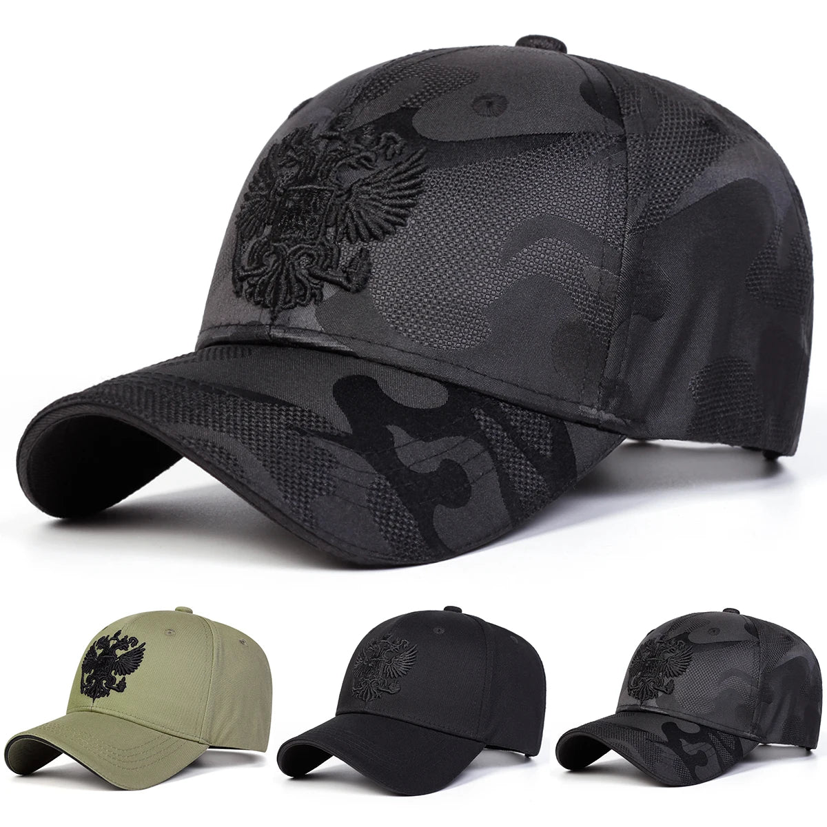 Double Headed Eagle Embroidered Baseball Cap