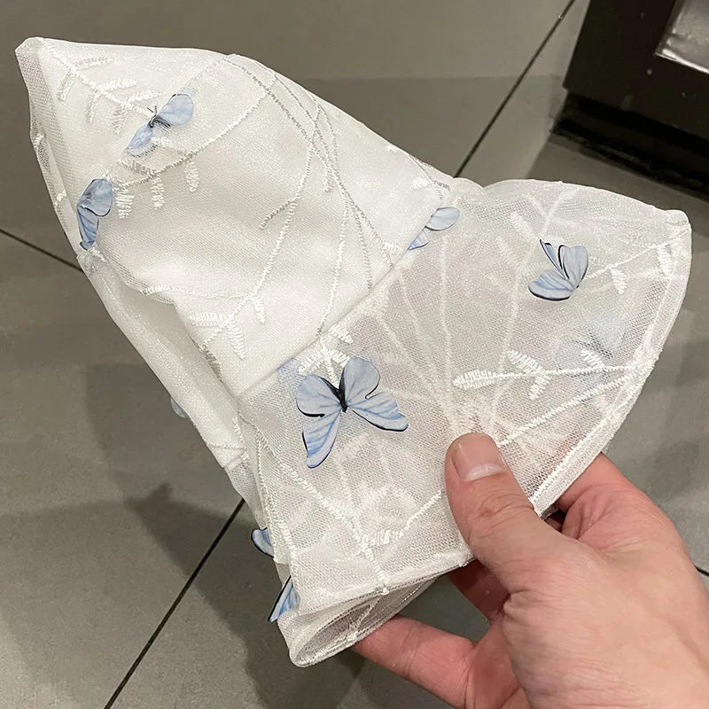 Fashion Butterfly Bucket Hats Women Summer