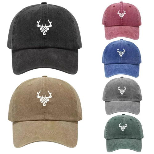 Deer Antlers Washed Cotton Baseball Cap