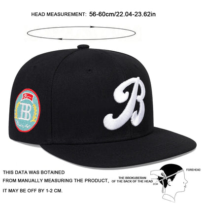 Unisex B Letter Embroidered Snapback Cap