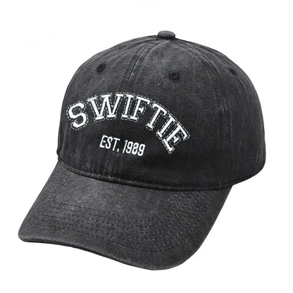 European And American SWIFTIE Embroidered Baseball Cap Summer Washed Retro Taylor Fan Female Comfortable Breathable Adjustable