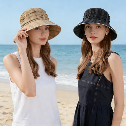Japanese Style Textured Pleated Fisherman's Hat