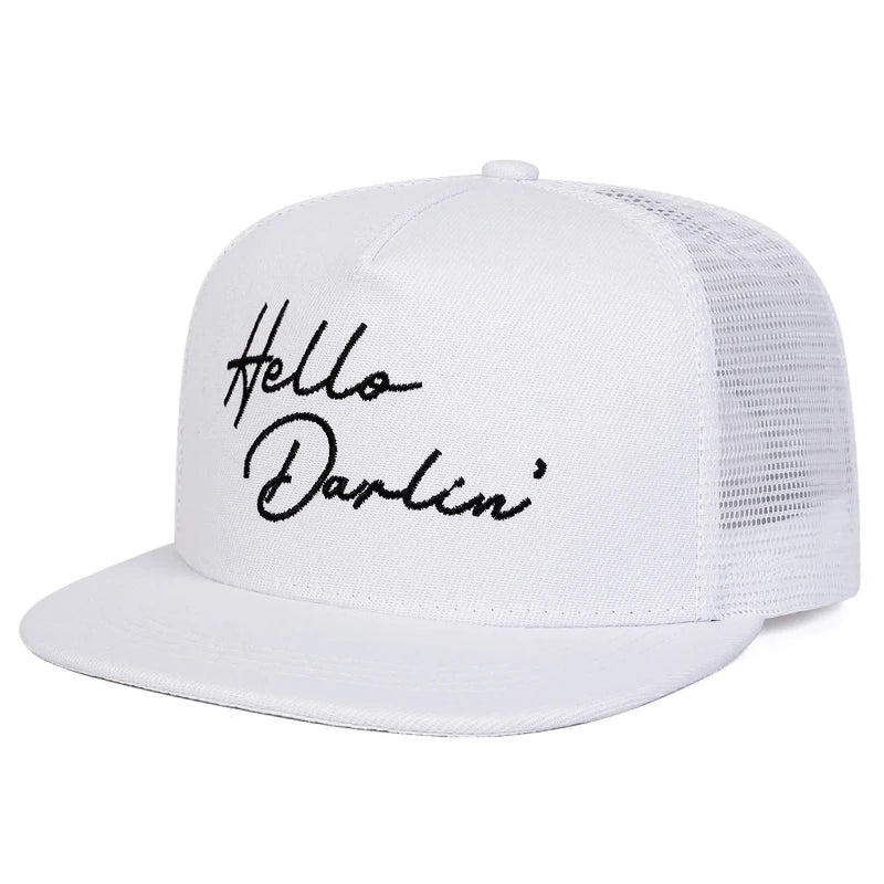 Hello Darlin Embroidery Casual Snapback Cap