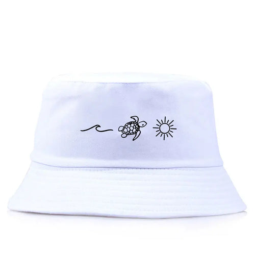 Minimalist Sea Turtle Wave Bucket Hat