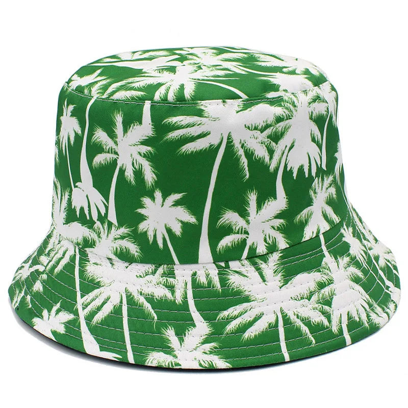 1pc Retro Style Fashionable Printed Maple Leaf Fisherman Hat