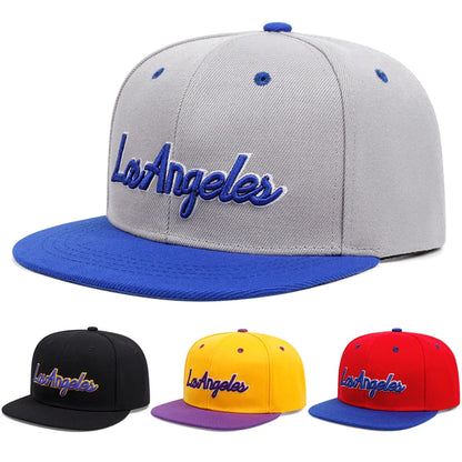 New Fashion Los Angeles Letter Embroidered Flat Edge Hat Men's