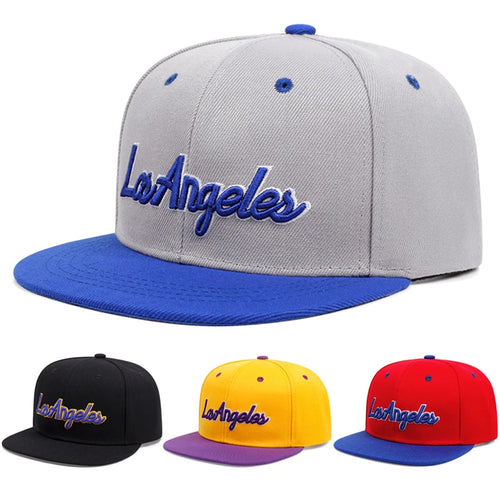 New Fashion Los Angeles Letter Embroidered Flat Edge Hat Men's