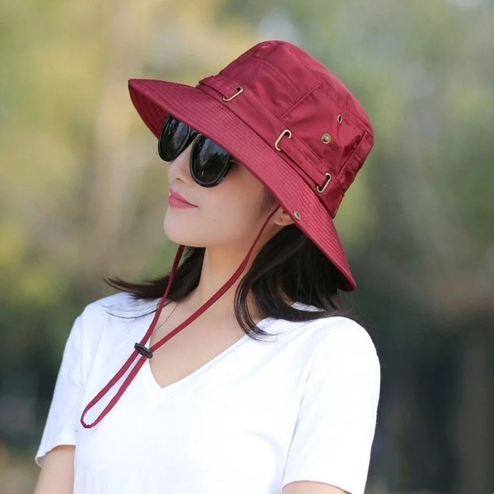 Foldable Reversible Wide Brim UV Protection Bucket Hat