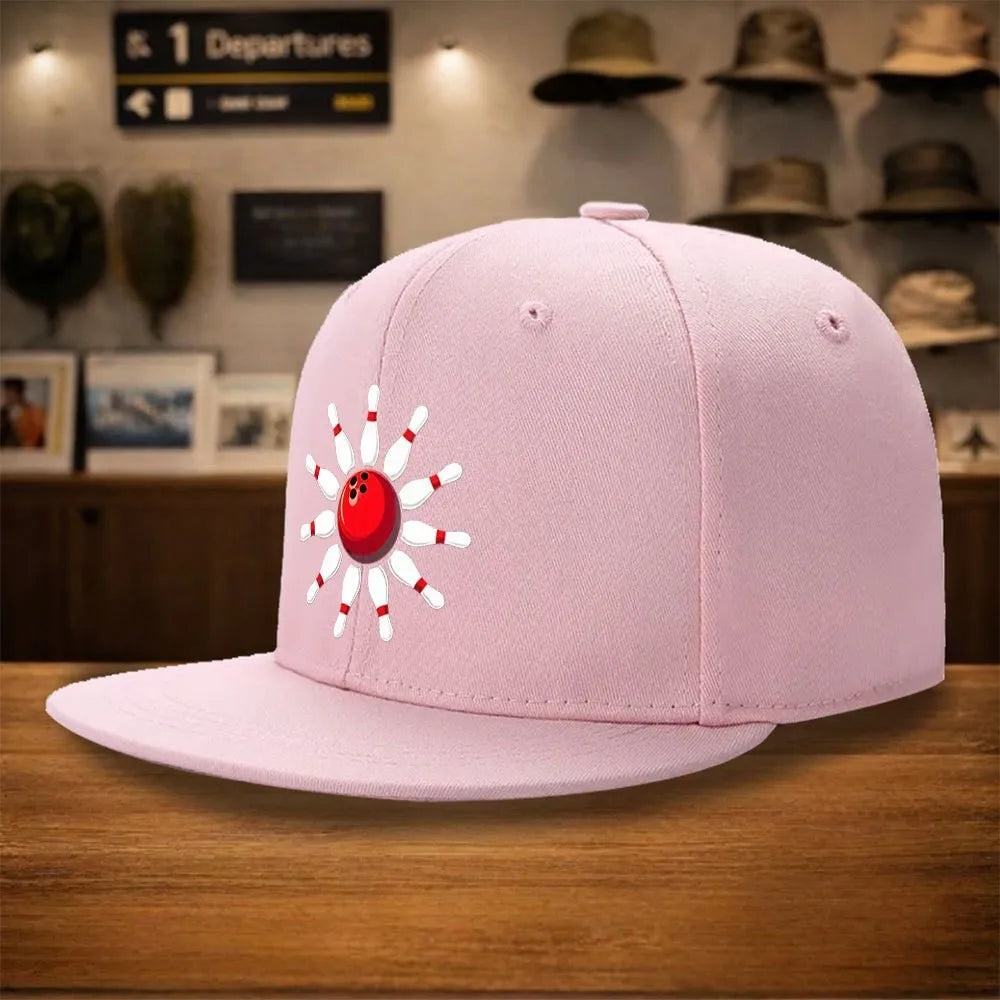 Bowling Pin Sun Graphic Snapback Cap