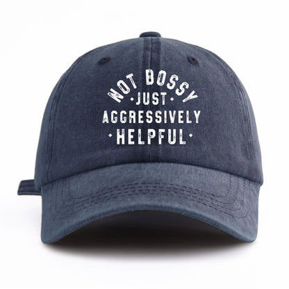 Not Bossy Washed Baseball Cap Retro