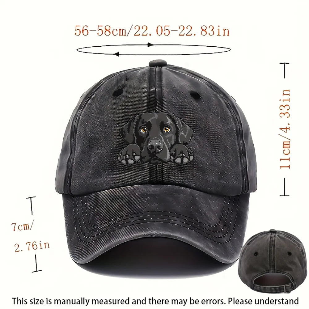Labrador Print Washed Baseball Cap