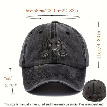 Labrador Print Washed Baseball Cap