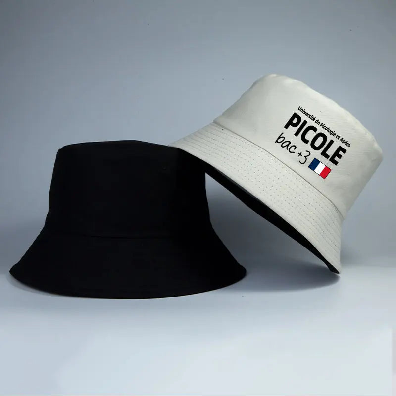 French Picole University Print Bucket Hat Unisex