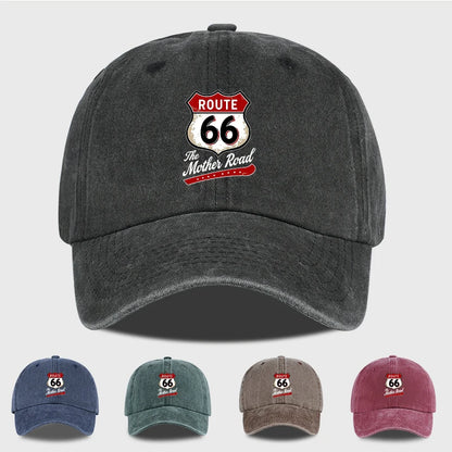 Vintage Route 66 Washed Baseball Cap