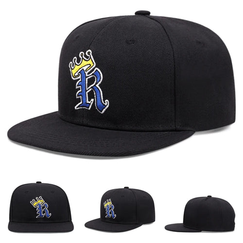 R Crown Embroidered Hip-Hop Skateboarding Snapback Cap
