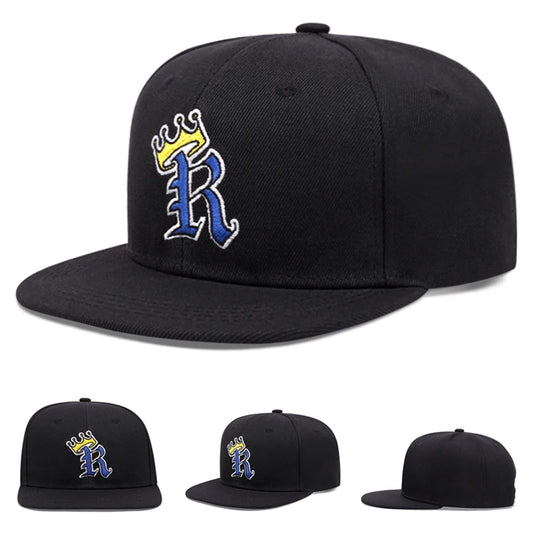 R Crown Embroidered Hip-Hop Skateboarding Snapback Cap