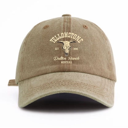 Yellowstone Print Washed Baseball Cap