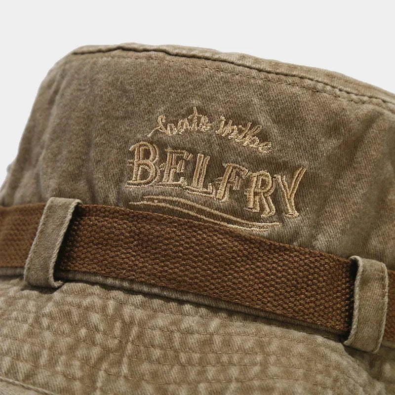 Cotton Letter Embroidery Bucket Hat