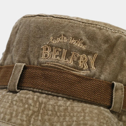 Cotton Letter Embroidery Bucket Hat