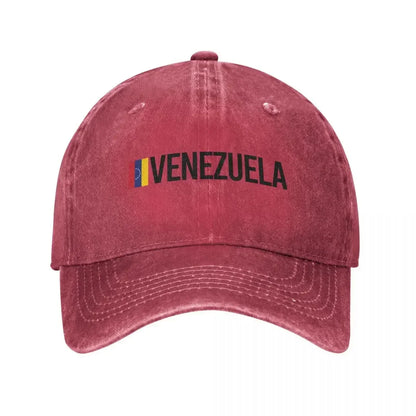 Venezuela Minimalist Distressed Denim Baseball Cap Hat