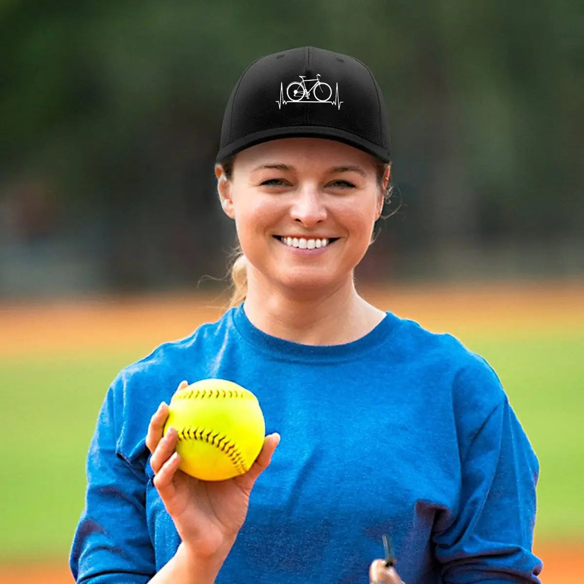 Bicycle Heartbeat Vinyl Baseball Cap