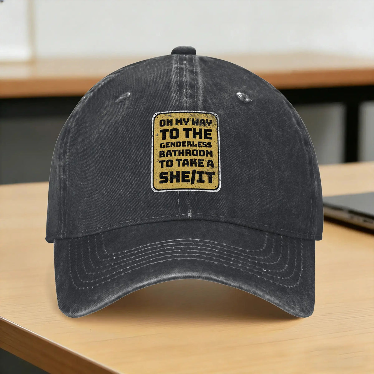 Genderless Bathroom LGBTQ Trucker Baseball Cap