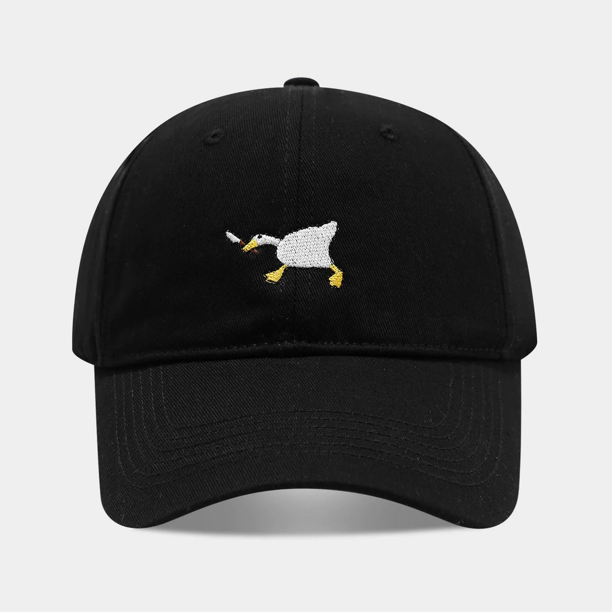 Cute Goose Embroidered Soft Top Baseball Cap