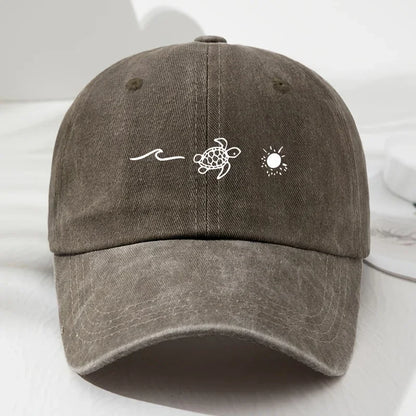 Turtle Pattern Printed Baseball Cap For Daily Casual Style