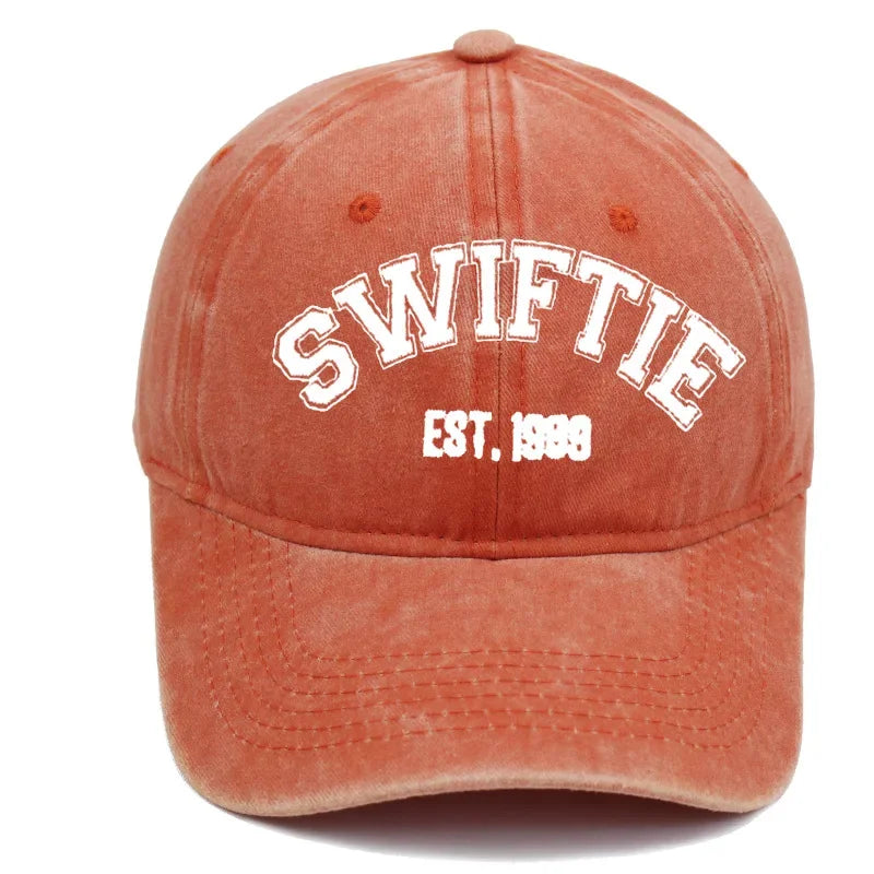European And American SWIFTIE Embroidered Baseball Cap Summer Washed Retro Taylor Fan Female Comfortable Breathable Adjustable